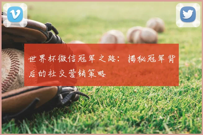 世界杯微信冠军之路:揭秘冠军背后的社交营销策略
