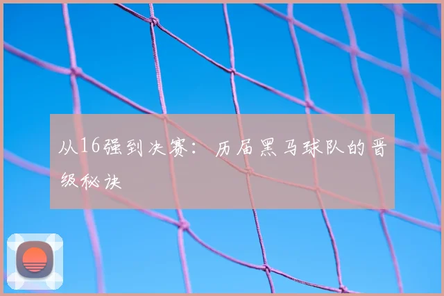 从16强到决赛：历届黑马球队的晋级秘诀
